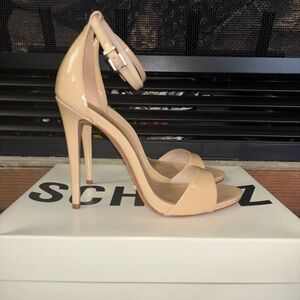 Nude Schutz heels with ankle strap